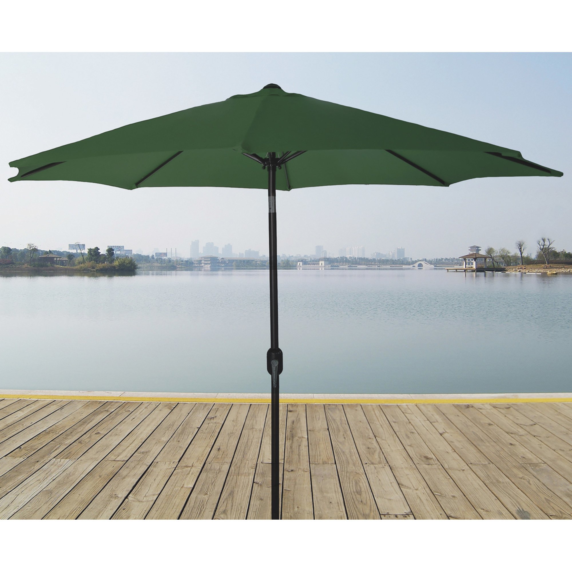 Jordan Manufacturing 9ft. Steel Market Crank Tilt Patio Umbrella